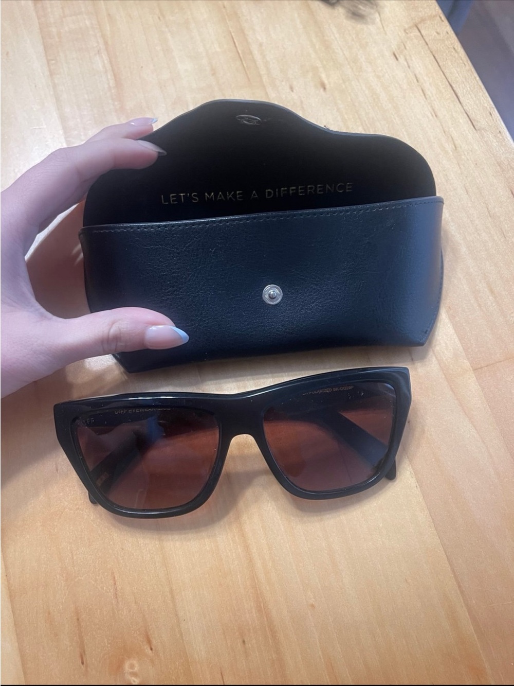 Diff Eyewear Black Frame Brown Lens Sunglasses